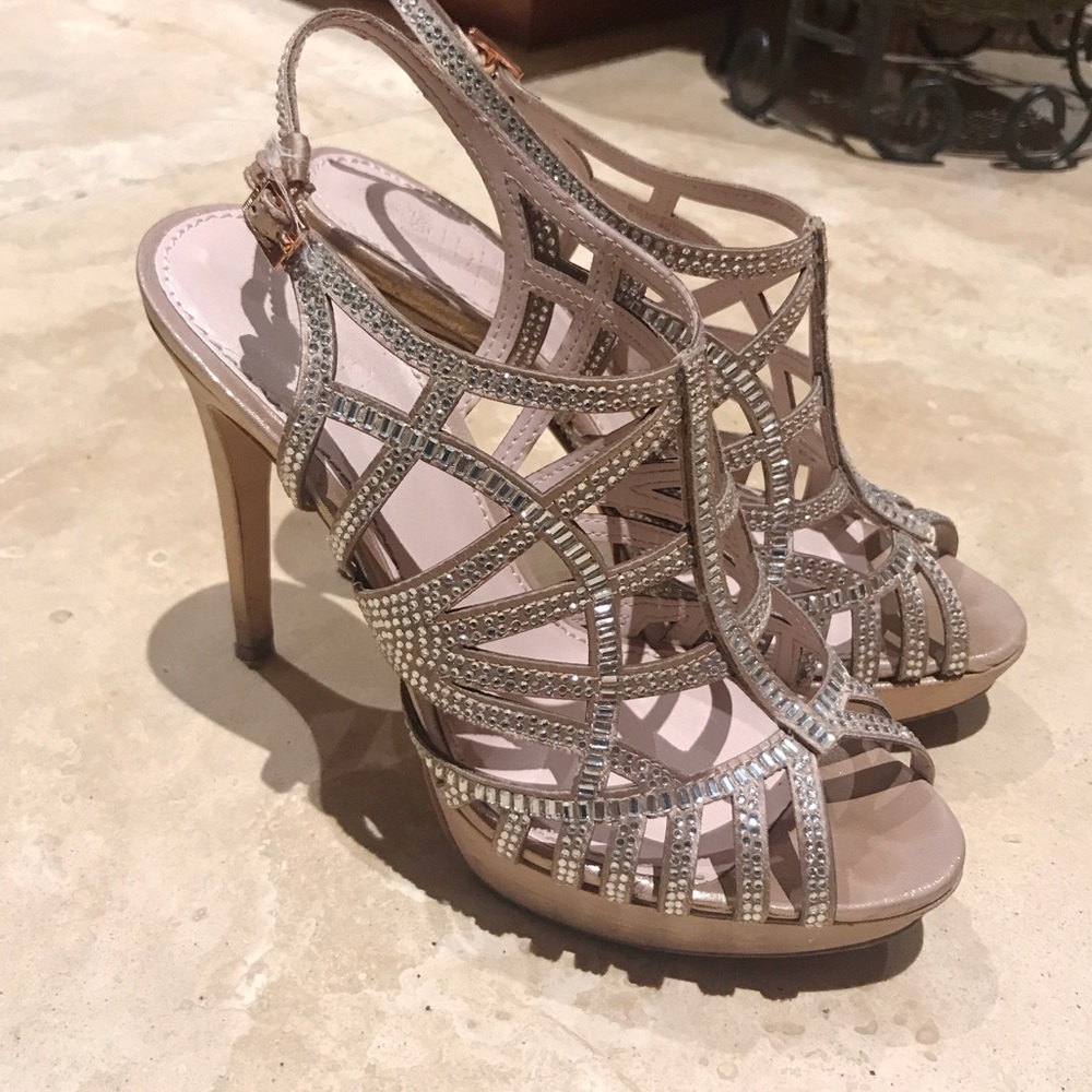 Vince Camuto Champagne Rhinestone Studded Heels